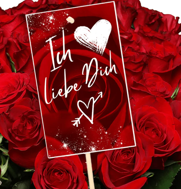 Ich liebe Dich - Blumenstecker