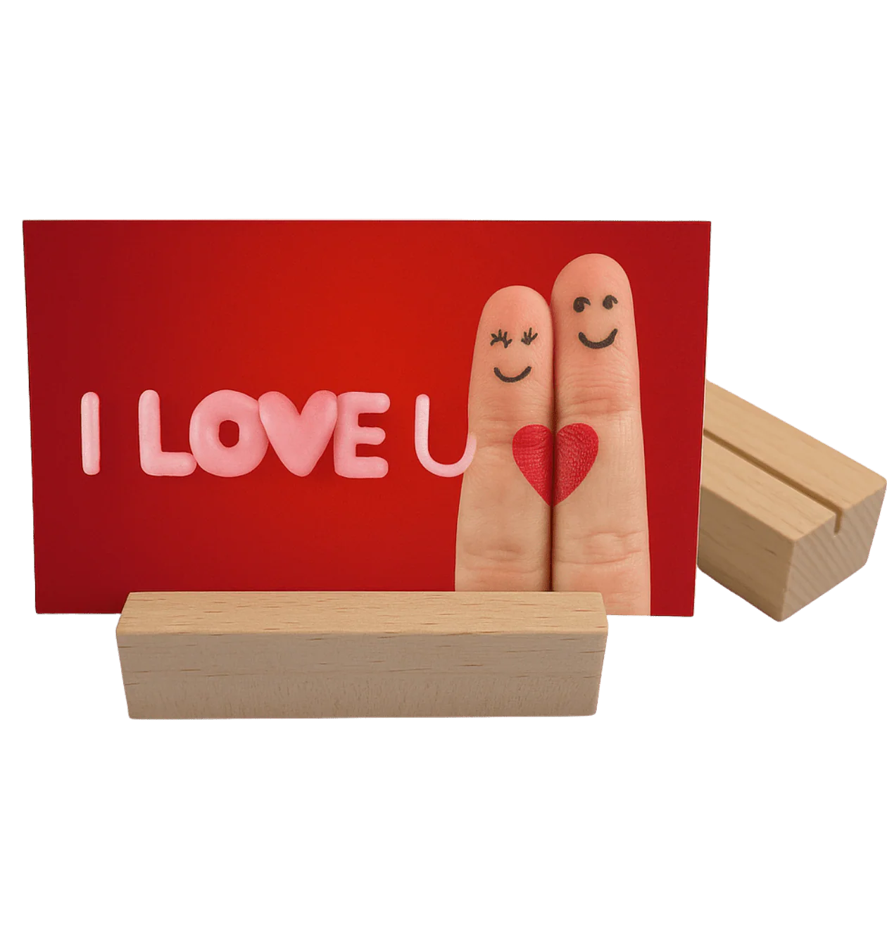 Kartenhalter aus Holz (8x2x2,5cm in Natur)